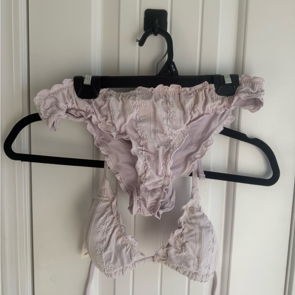 Aerie Light Purple Floral Bikini Set